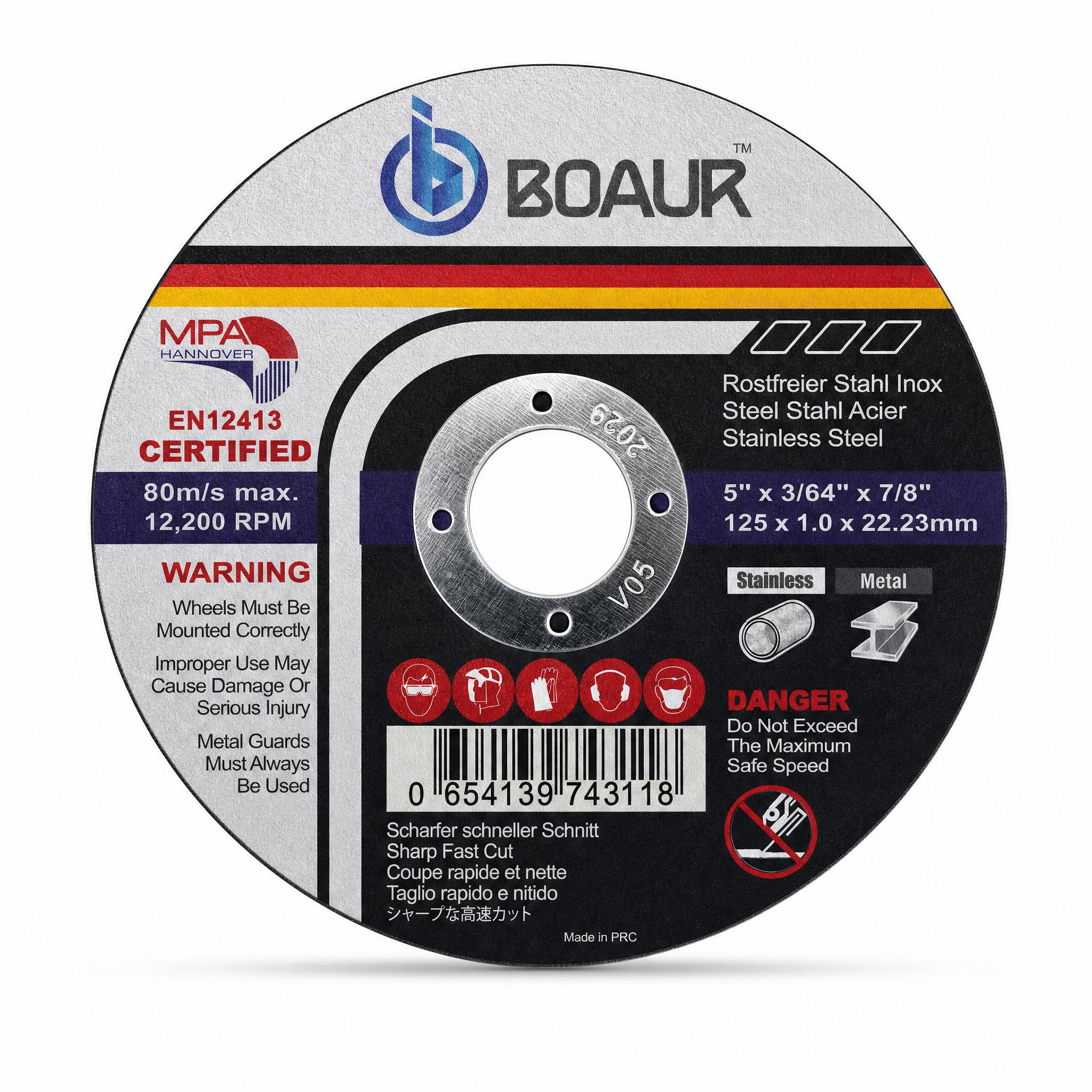 BOAUR 5" 125mm Premium Cutting Disk 1mm Thin 125 x 1.0 x 22.23mm  — image 2